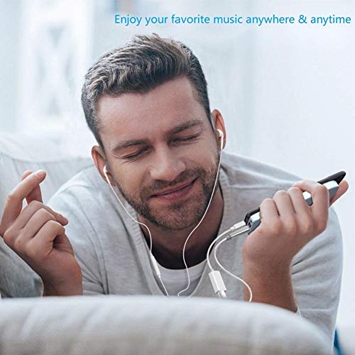 [Apple Mfi Certified] Iphone Adapter & Splitter, 2 In 1 Dual Lightning Headphone Jack Aux Audio & Charge Adapter Dongle For Iphone 13/12/Se/11/Xs/Xr/X/8/7 Support Call + Charge + Sync + Music Control #TOP6