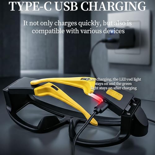 Lampe frontale de randonnée LED variable et imperméable avec lunettes - 5