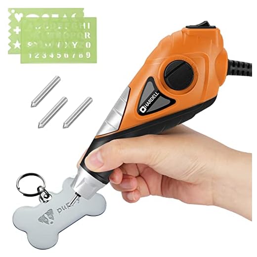 HARDELL Engraver Pen for DIY, 13W Hand Engraver Tool for Metal,Wood, 120V Mini Etching Tool with Stencils, 5 Speed Engraving Tool, 7200 Strokes/Min, 3 Carbide Points Included