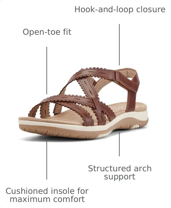 Earth Women's Sanetra Sandal, Dark Cognac 200, 8.5W by Earth - Used condition - Image 2