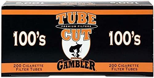 Gambler Tube Cut Regular Full Flavored 100MM Cigarette TUBES - 10 Pack Deal