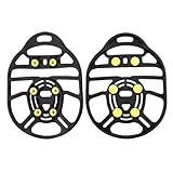 Ice Cleats for Boots,6-Teeth Crampons Anti-Slip | Walking Ice Boot Cleats with Studs,for Hiking Fishing Mountaineering Outdoor Cold Weather Running Gardening Women Men Kids Elderly