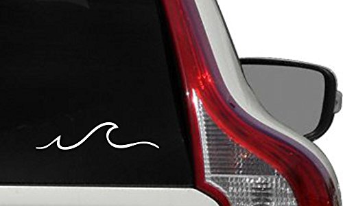 Wave Version 2 Car Die Cut Vinyl Decal Bumper Sticker for Car Truck Auto Windshield Wall Window Ipad Tablet MacBook Laptop Computer Home Custom and More (White)
