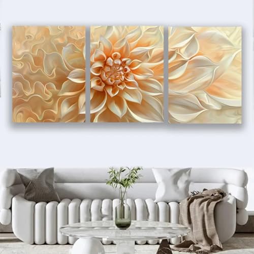 Impression de chrysanthème orange lot de 3 affiches déco murale