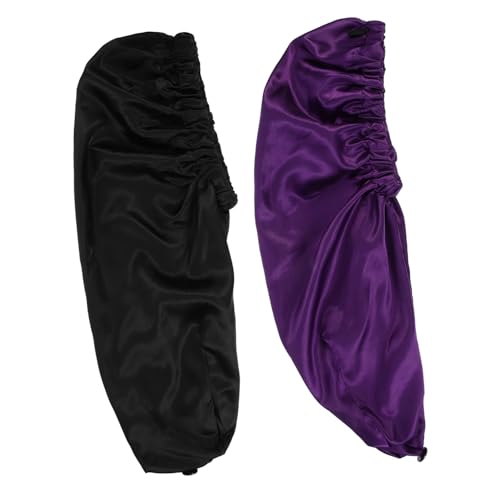 Bonnet de nuit pour les cheveux en satin femme lot 2 pièces maison