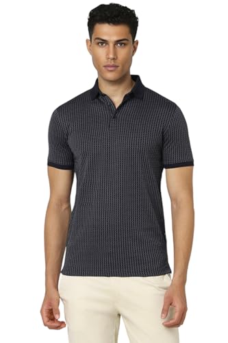 Image of Van Heusen Men's Cotton Regular Print Polo Neck T-Shirt