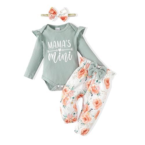 Mikrdoo Baby Clothes Long Sleeve Romper Pants Toddler Baby Girl Outfit