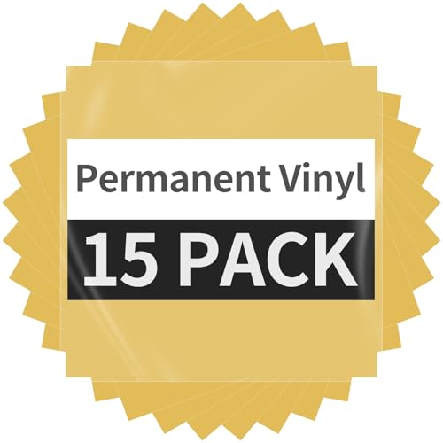 Sooez Gold Permanent Vinyl - 15 Sheets Glossy Gold Adhesive Vinyl 12"x12"