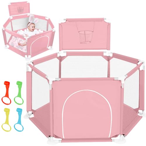 Review de Parque infantil xxl disponible en línea para comprar. 37 Parque De Juegos Para Niños - Centro De Actividades Para Niños En Interiores Y Exteriores Con Base Antideslizante - Corralito De Juegos Y Seguridad(Rosa)