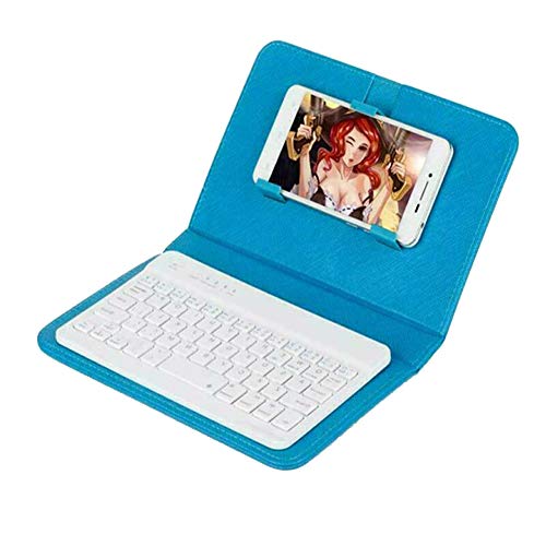lzndeal KeyPad,Bluetooth Keyboard Leather,Mini Portable Wireless Bluetooth Keyboard with Leather Case for Smartphone