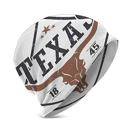 YILINGER Knit Cap Adults Texas State Longhorn Skull Skull Cap