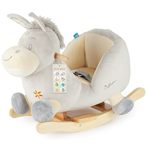BIECO - Peluche de animal de balancín para bebé (1 año), diseño de caballo mecedora, animal para balancín, bebé, animales, para balancín, niño, caballo, madera, gran caballo