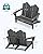 SERWALL Adirondack Bench, HDPE All-Weather Adirondack Loveseat, Outdoor Adirondack Chair for 2, Grey