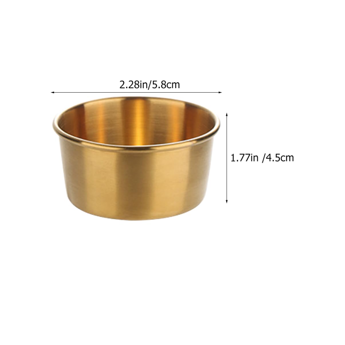 COLLBATH 4pcs Sauce Plate Dip Cups Soy Dipping Bowl Sauce Bowls Stainless Sauce Dishes Stainless Bowl Appetizer Dishes Sauce Dipping Cups Side Dish Bowls Appetizers Golden Stainless Steel