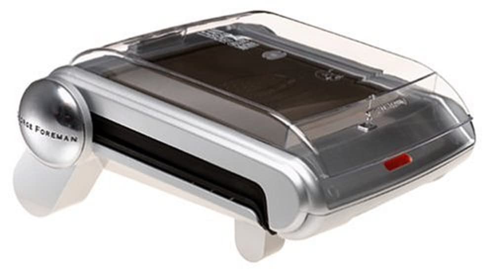 George Foreman GR19BW Contemporary Design Grill with Bun Warmer, Silver