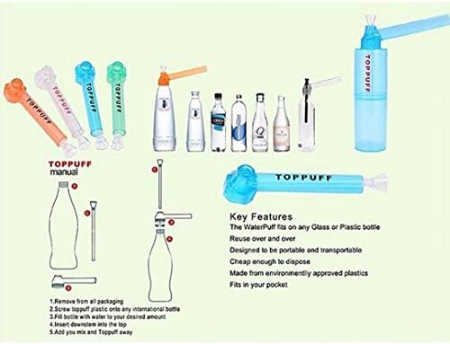 2Pack Portable Water Hookah Straw- Mini Glass Hookah Hose Water Pipe Use with Bottle- Portable and Durable Acrylic Hookah Smoking Water Pipe with Brush