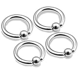 bodyjewellery 4 Piezas 14 g de Anillo de Cartílago de la Oreja de Trago de septo, Cejas de Cometa de Serpiente, Cejas BCR Nariz Rook Conch Helix Lip Daith Pick Tamaño