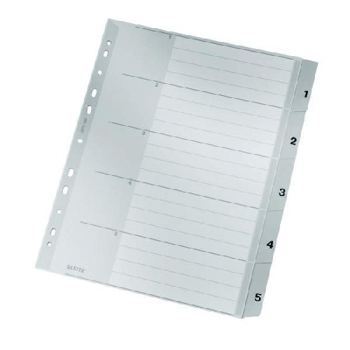 Register PP 1-5 A4 voHöhe ü 238x297cm 5Bl grau 40024