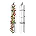 Produktbild Relaxdays Rankhilfe Obelisk, 2er Set, 160x30 cm, Ranksäule für Kletterpflanzen, Metall, freistehend, Rosenturm, schwarz
