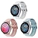 Produktbild SPGUARD Armband Kompatible mit Samsung Galaxy Watch Active 2 Armband Samsung Galaxy Watch 3 41mm Armband,20mm Weiches Silikon Uhrenarmband für Galaxy Watch Active 2 40mm 44mm-Weiß/Pink/Blau
