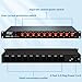 1U PDU Horizontal Rackmount Power Strip - Surge Protector 10 NEMA 5-15R Outlet 100V-240V/15A 1800 Joules, 10 Independent LED Switches, w/6 ft Cord, for Network Server, ETL Listed, by CENTROPOWER