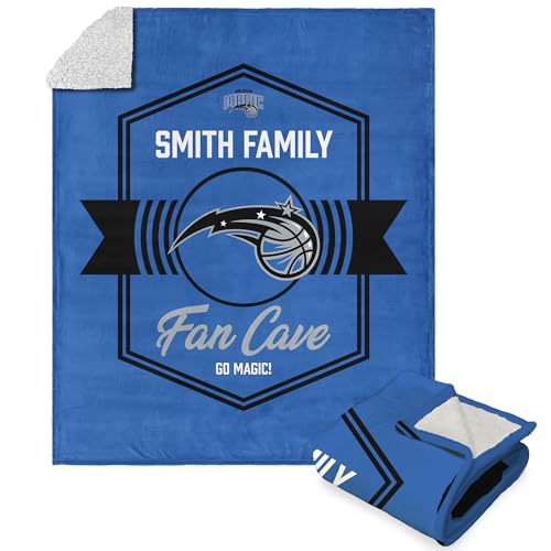 NORTHWEST NBA Orlando Magic, Dominion, Personalized Silk Touch Sherpa Throw Blanket, 50 x 60 Inches