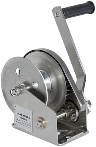 Heavy-Duty Stainless Steel Hand Winch with Self-Locking Mechanism, Adjustable Wire Rope for Secure Cargo Lifting, Traction, and Handling - Ideal for Truck, Trailer, and Boat Use