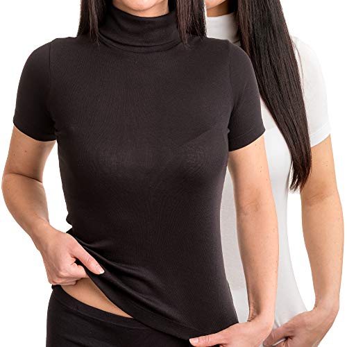 5 Rollkragen Thermo-Shirts Für Damen - Langarm, Fleece-gefüttert, Unterwäsche-Oberteile