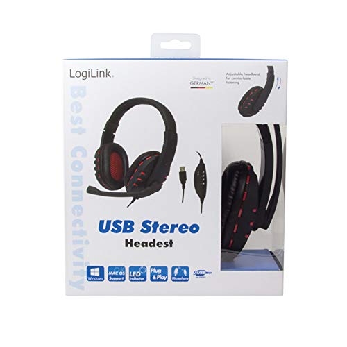Auricular estéreo con micrófono Logilink HS0033 USB para PC y videollamadas 5