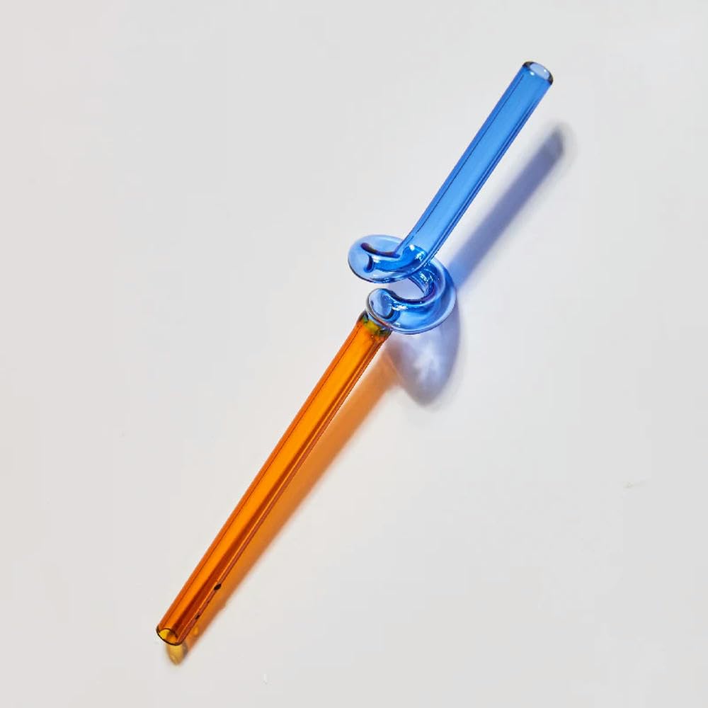 Floriddle Artistry Twist Glass Straws, Reusable Long Straw for Milk Tea