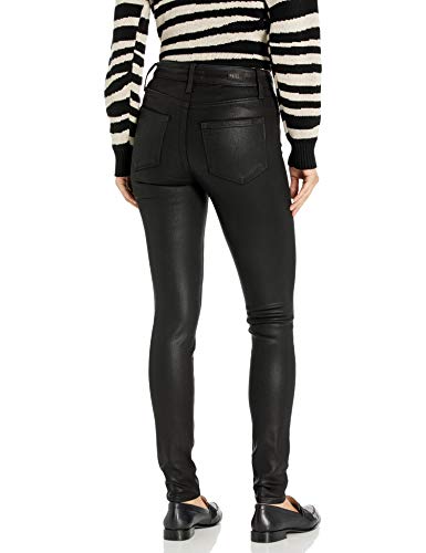 PAIGE Women\'s Hoxton Transcend High Rise Ultra Skinny Fit Jean, Black Fog Luxe Coating, 25