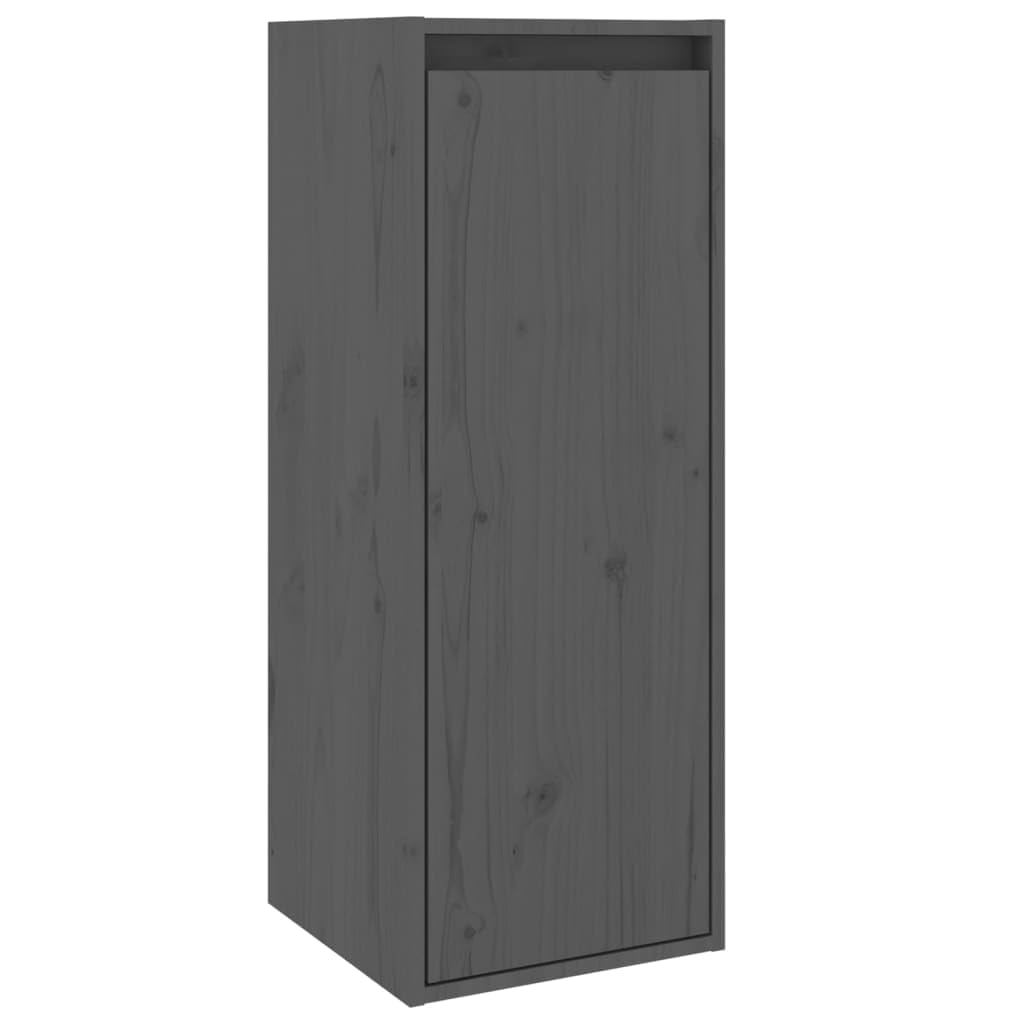 Wandregal Grau 30x30x80 cm Massivholz Kiefer Schwebendes Bücherregal mit Industrial Style für Wohnzimmer Küche und Badezimmer