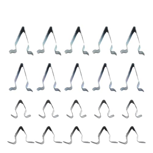 Image of 20Pcs Metal Spring Trim Clips, Car Retainer Fasteners for Golf Door Dashboard Panel, Silver 21.5x15mm & 14x9mm Assortment