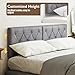 KOMFOTT Wall-Mounted Headboard for Twin Size Bed, Linen Fabric Upholstered Headboard with Adjustable Height, Modern Button-Tufted Padded Headboard for Bedroom, Wall-Mounted Kits Included (Grey,1)