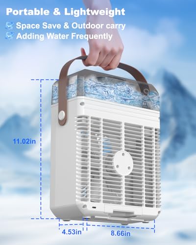 Ausic Portable Misting Fan - 20000mAh Air Conditioner with 1200mL Water Tank, Ideal Outdoor Cooling Solution for Camping, Patio, and Home - Image 8