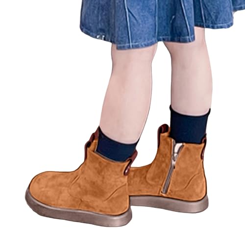 Girls Ankle Boots Side Zipper Cowboy Boots Non Slip Comfortable Cowgirl Booties for Toddler Little Kid Big Kid4
