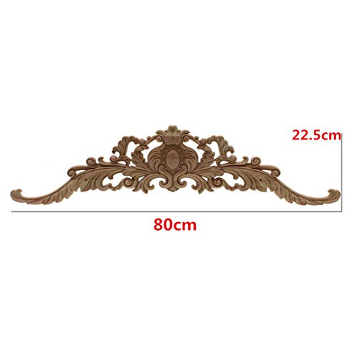 T-Misenosy Apliques Madera Natural Tallada en rectángulo para Muebles gabinete molduras Madera sin Pintar calcomanía decoración Vintage para el hogar Decorativa B 80cmX225cm