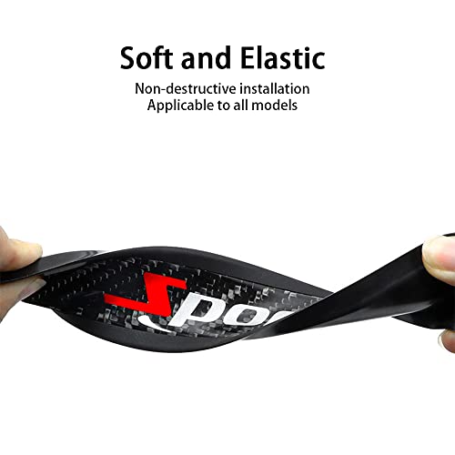 Image of Door Threshold Protector,Carbon Fiber Emblem Scratch Pad Door Entry Guard Decals Badge Sports Decoration Lossless Installtion Accessories 4 Packs PVC Red