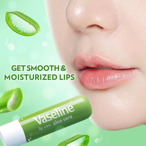 Image of Vaseline Lip Care | Aloe Vera Lip Balm Stick | Up to 48Hr moisturization | with aloe extract & petroleum jelly | made in South Korea | 4.8g