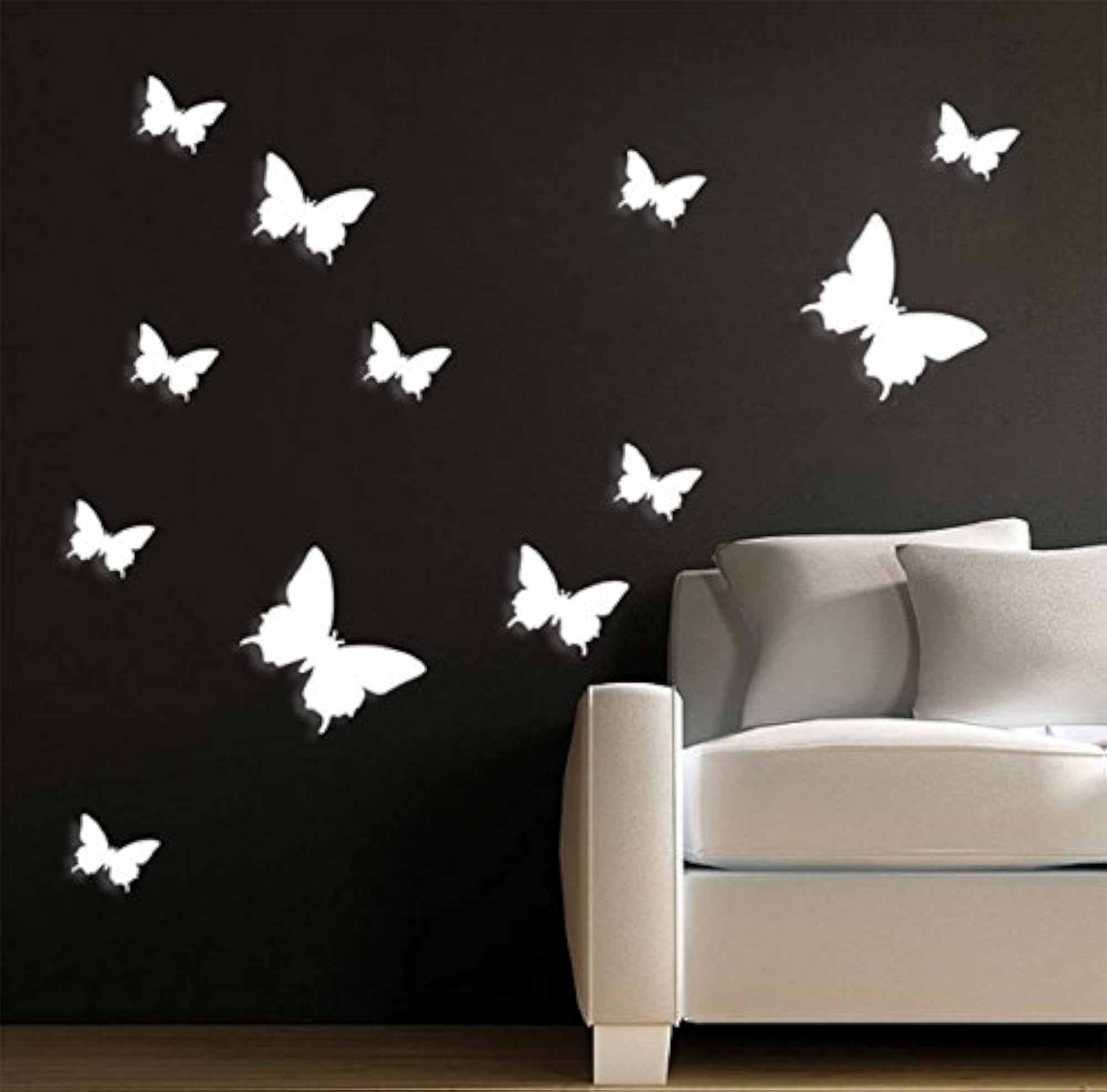 White 3D Butterfly PVC Vinyl Wall Sticker Decorations