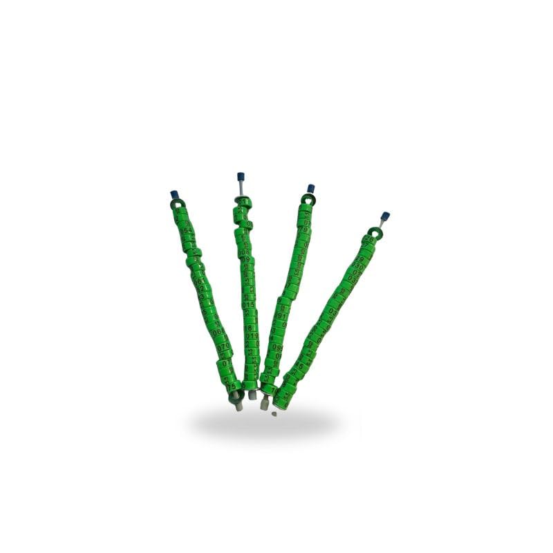 PIUMER - Anillas Tipo federativo para NINFAS 2026 Tira 25 uds 5.5 mm POLICARBONATO Verde