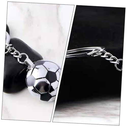 Porte-clés de football portable en métal silver avec dragonne clef multifonction - 4