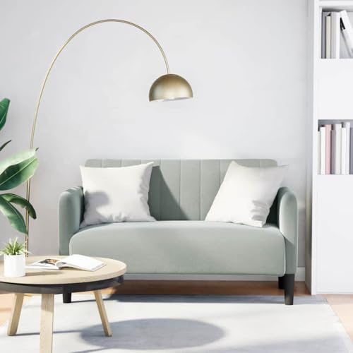 Causeuse velours gris clair (mod. 4100587) 124×68×74 cm