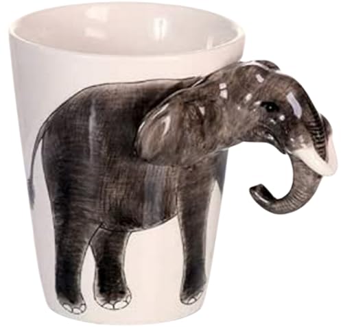 B2SEE tasse-mug-elephante-vaisselle-animaux-3d-ceramique fait main enfant femme garcon fille