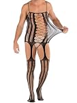 Eagerlove – Eagerlove Sexy Bodystocking Herren Overalls Fishnet Catsuit 
