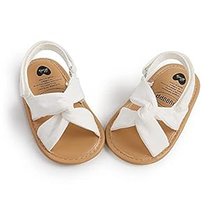 Meckior Infant Baby Girls Boys Summer Sandals Open Toe Lace Princess Dress Wedding Flats Shoes Newborn Toddler Soft Non-slip Sole First Walker Crib Shoes