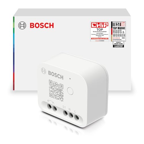 Bosch Smart Home Relais Schalter, zur digitalen Steuerung von elektronischen Geräten und Beleuchtung, kompatibel mit Amazon Alexa, Google Assistant und Apple HomeKit