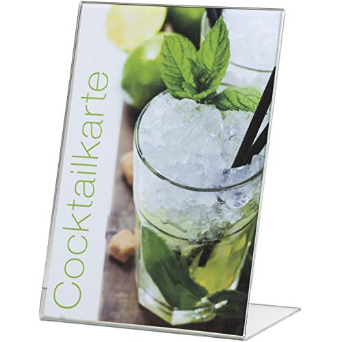 GRADWOHL kaarthouder helder, Plexi, DIN A 5, gebogen, hoogte: 210 mm