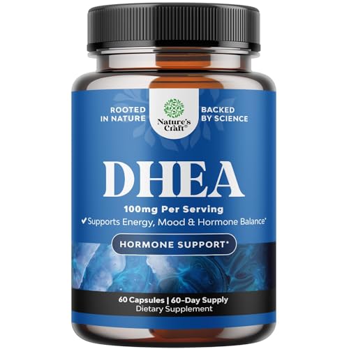 DHEA Supplement for Women & Men - Pure DHEA 100mg for Hormone Balance, Improves Mood Stability,