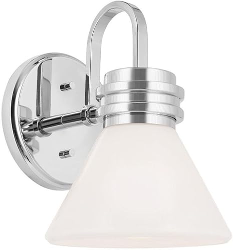 Kichler Farum - Aplique de pared con 1 luz de 9.5 pulgadas con cristal de ópalo en cromo